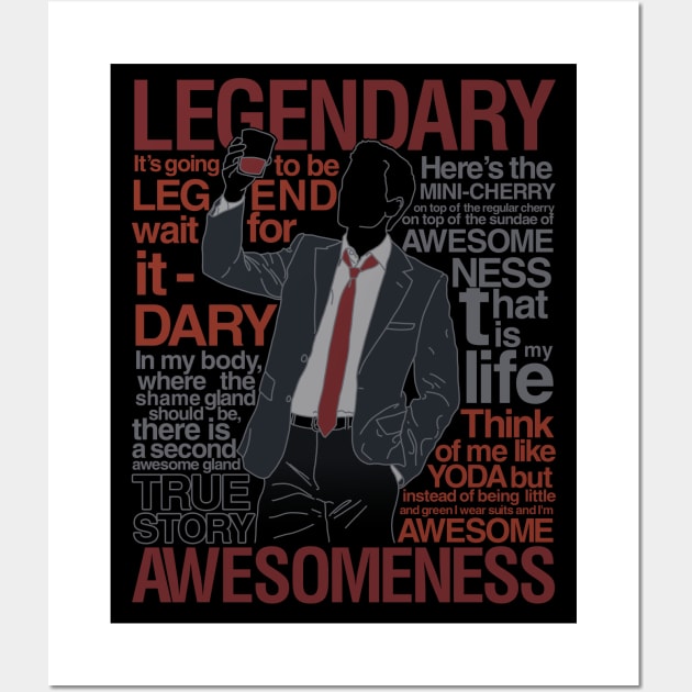 Legendary T-Shirt of Awesomeness Wall Art by Azafran